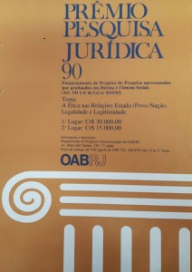    <b> Tema: A Ética nas Relações do Estado/Povo – Nação: Legalidade e Legitimidade – Sociedade Civil. <br />  Ano: 1990 <br /> Colocação: 1°  Lugar Nome/Equipe Ciro de Oliveira Vieira/ Ana Lugon da Silva <br /> Colocação: 2° Lugar Nome/Equipe: Marcus Vinícius Gomes da Silva 